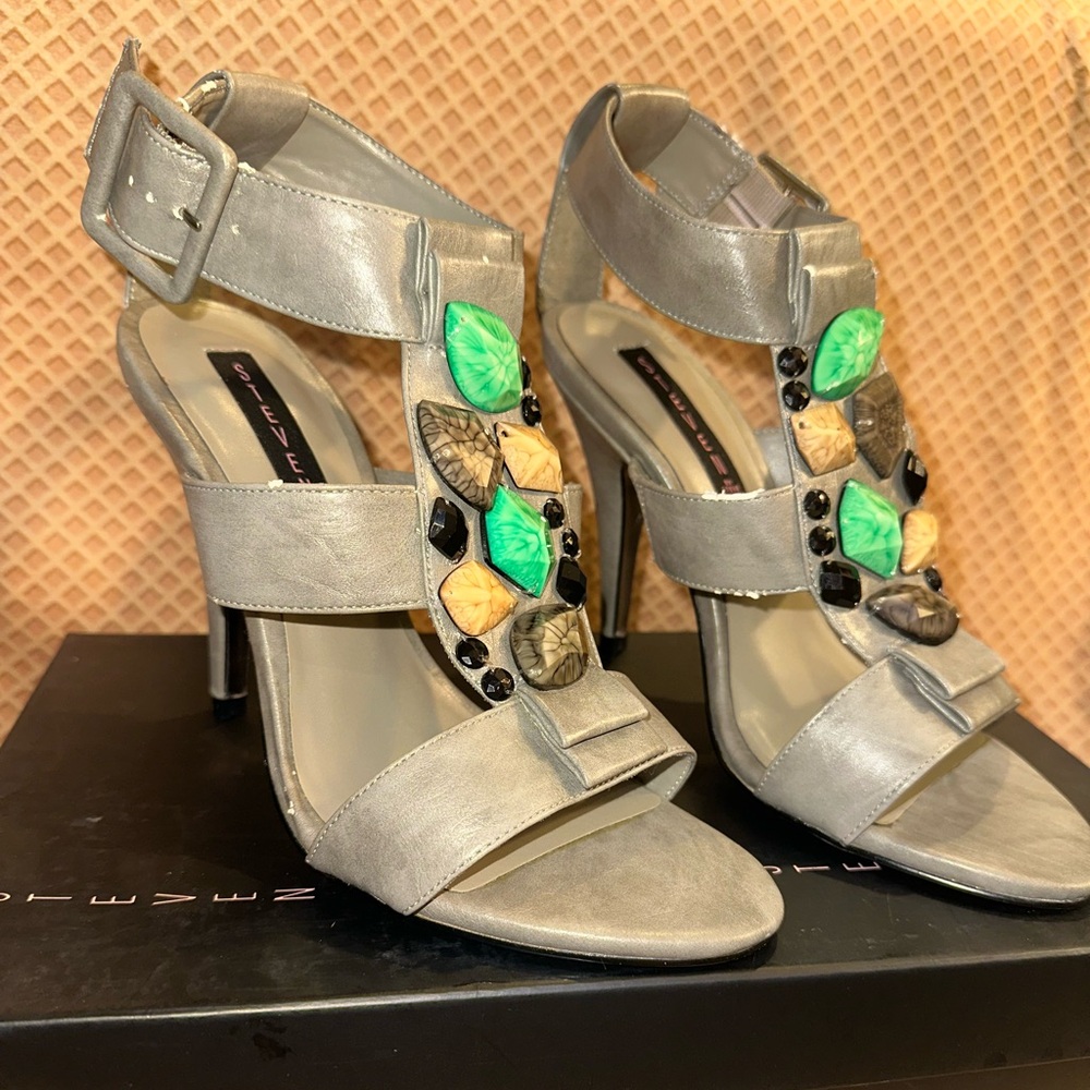 Steve Madden Vintage Strappy Heeled Sandals with Gems